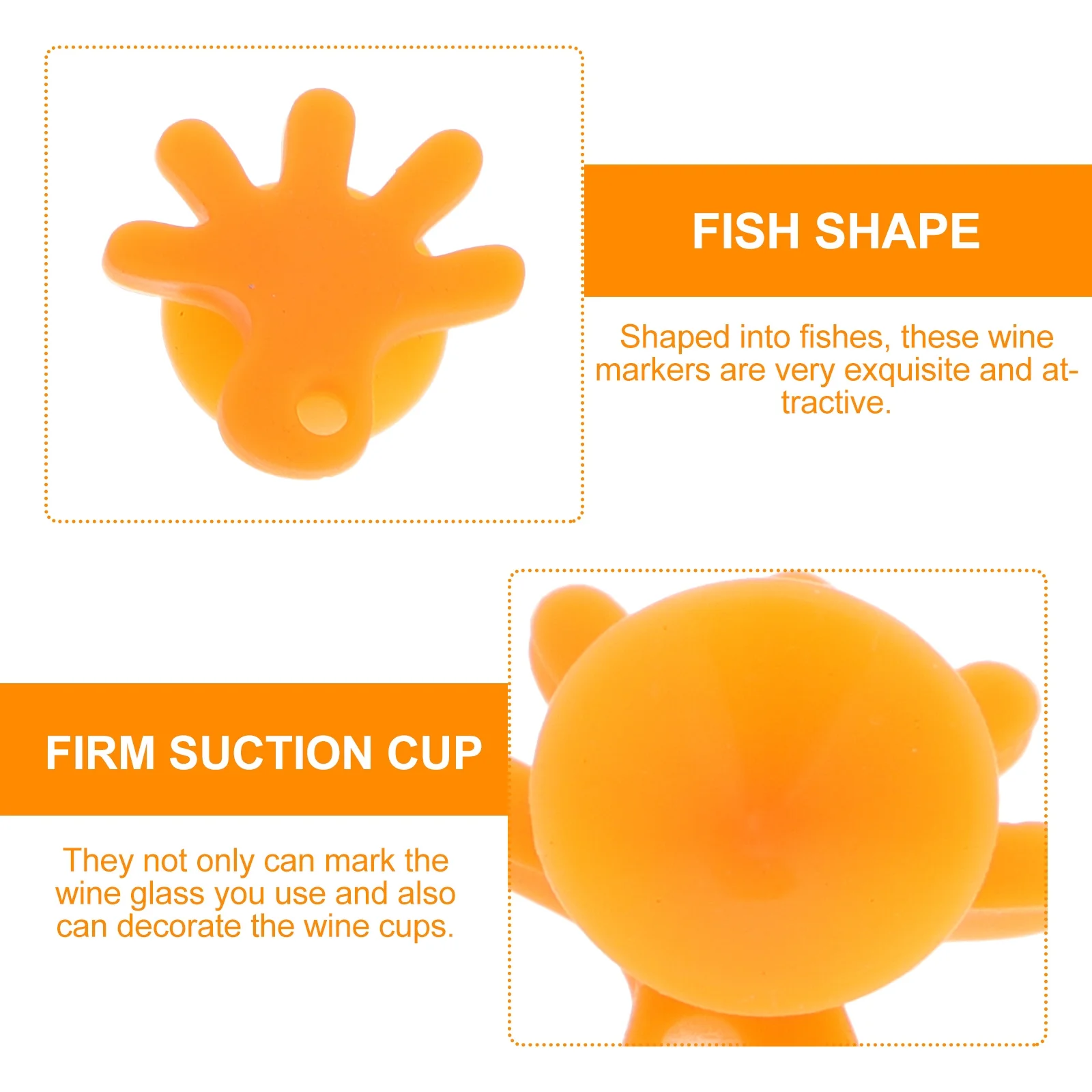 

12pcs Fish Shaped Silicone Wine Glass Charms Drink Tags for Party Decorative Wine Tags For Party Martini Glass Charms