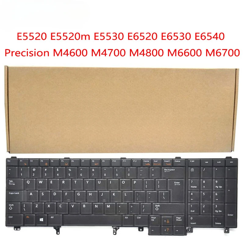 Zamienna klawiatura bez wskaźnika kompatybilna z Dell Latitude E5520 E5520m E5530 E6520 E6530 E6540 Precision M4600