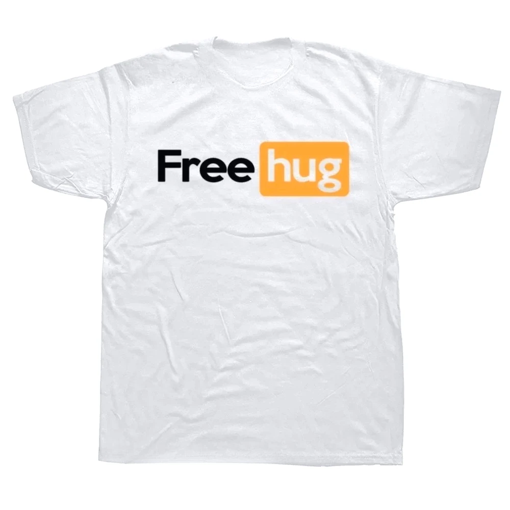 Free Hugs and Maybe A Kiss Graphic Print Tops Men Women Funny T-shirt Summer Hip Hop Short Sleeve Crewneck Shirts Free Shipping