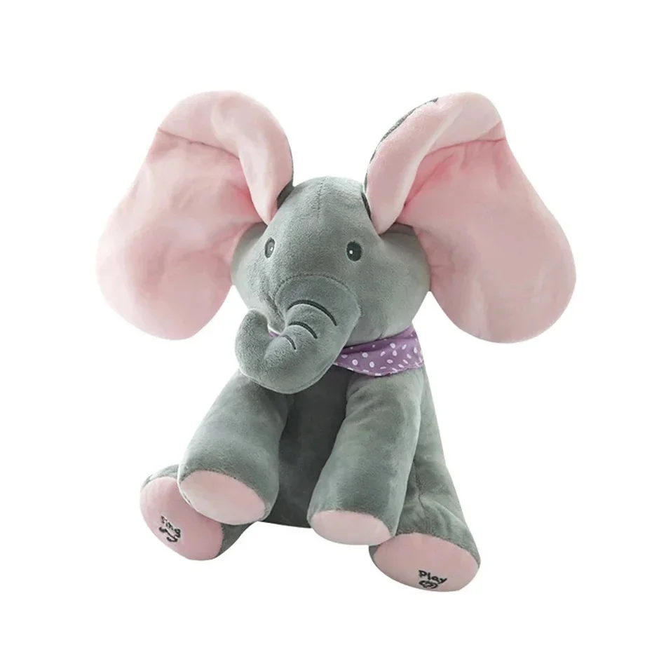 Giocattoli di elefante animati Peluche Elefante che canta con orecchie Giocattolo di peluche elettrico in movimento Simpatico elefante di peluche per regalo per bambini
