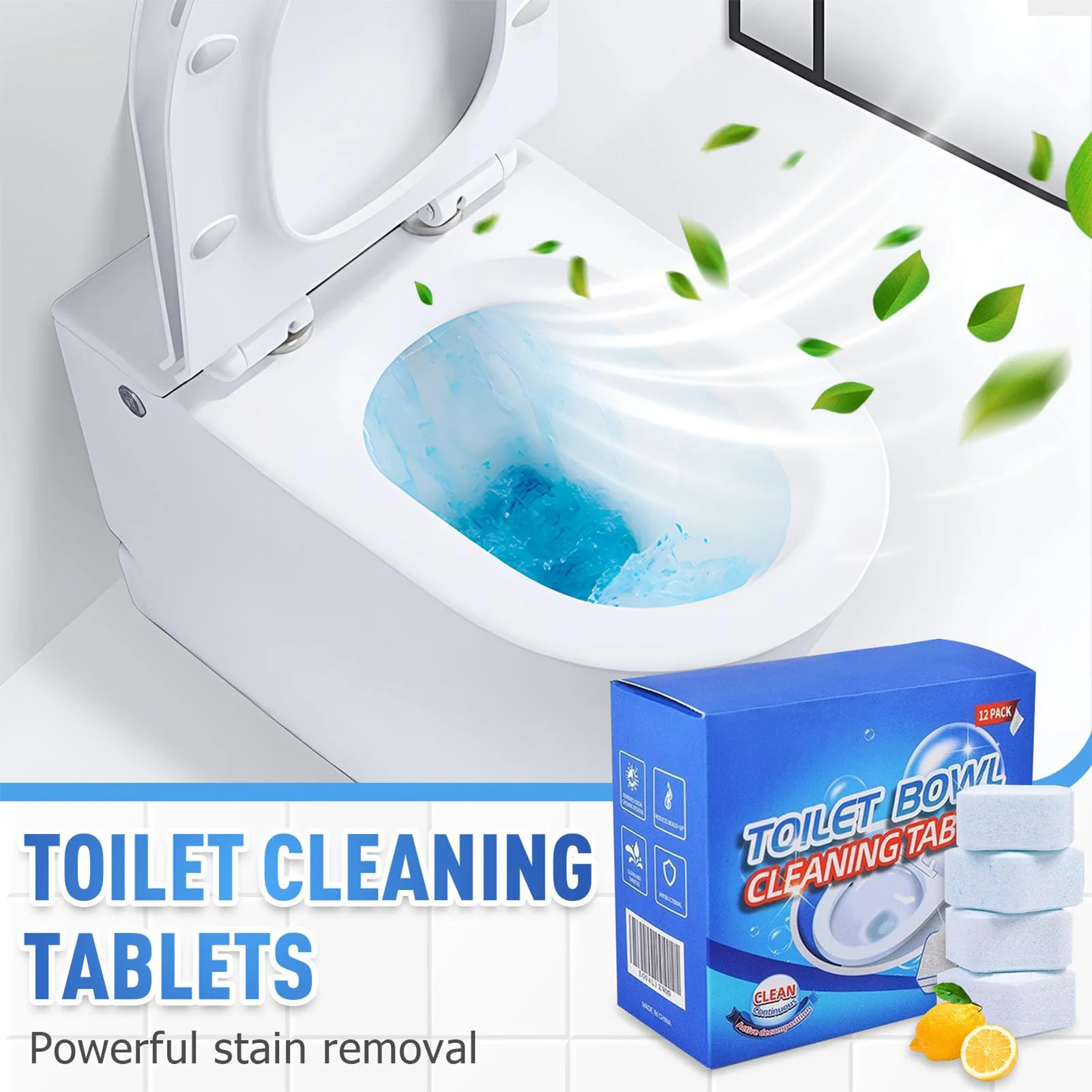 

Bathroom Solid Cleaning Agent 12pcs Toilet Powerful Cleaning Pad Household Toilet Cleaner For Cleaning Descaling Odor Removal