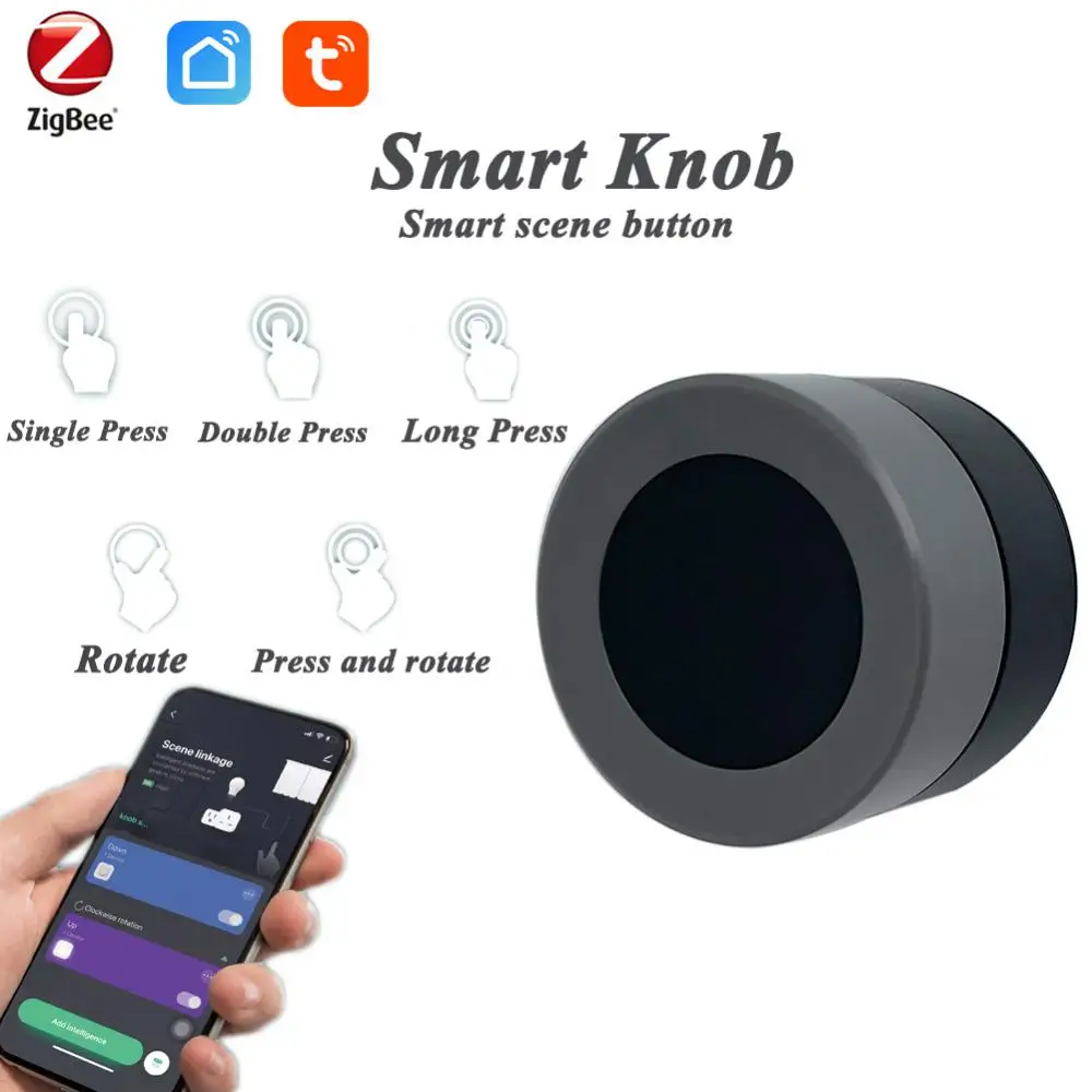 Xiaomi ZigBee Smart Knob Press Rotate Wireless Scene Switch Button Controller Battery Powered Automation Scenario Tuya Device