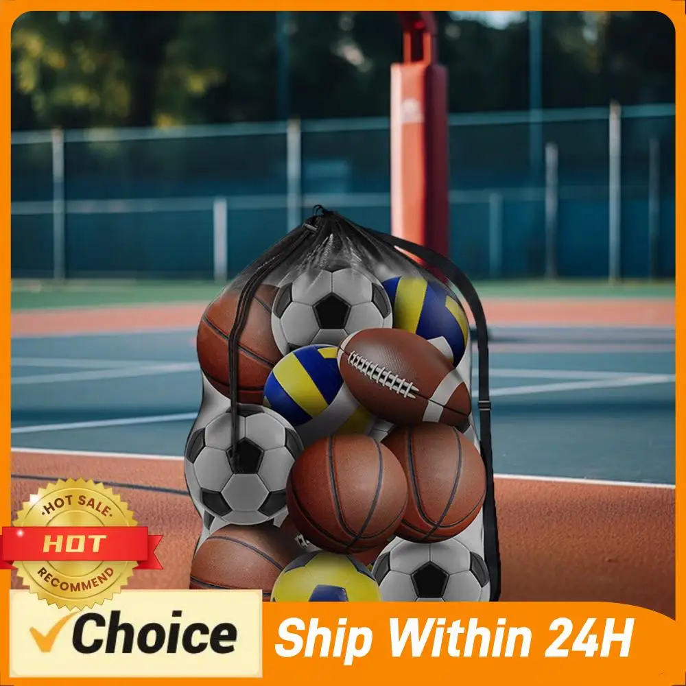 

Extra Large Heavy Duty Drawstring Bags Mesh Soccer Ball Bag with Shoulder Strap for Basketball Volleyball Football Soccer