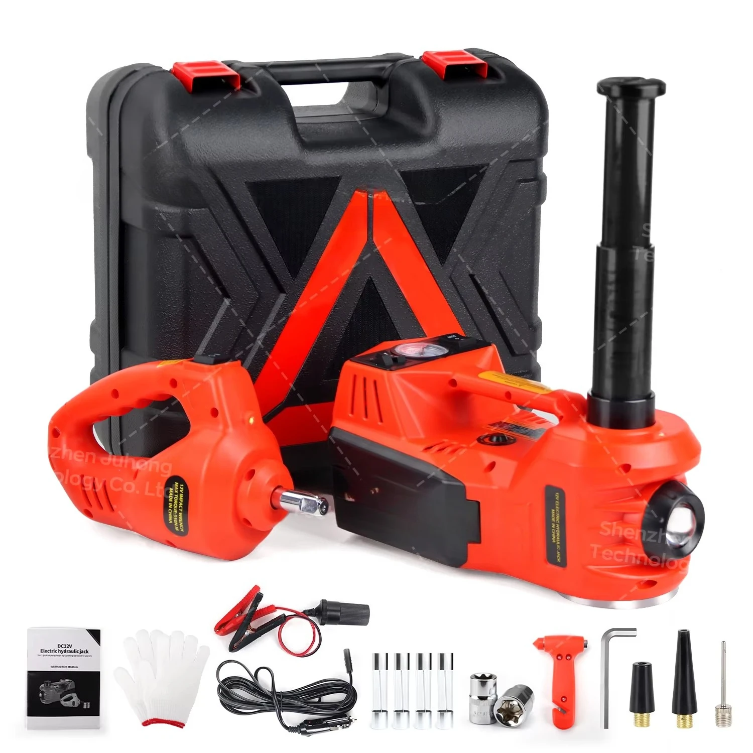 

All-in-One Portable Mini 12V Hydraulic Steel Car Jack and Tire Inflator for 5T Max Load Car