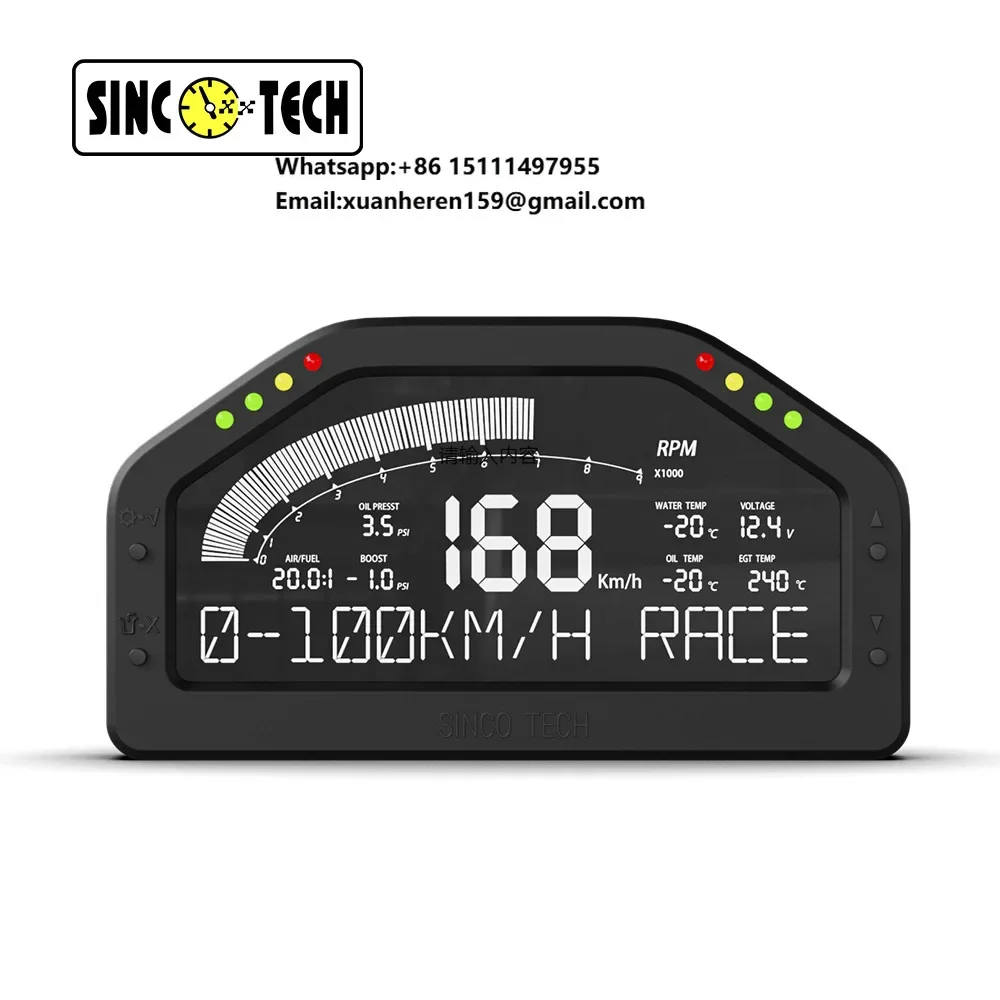 

QSF SINO TECH Automotive General Modification Instrument Sensor Black White Screen Colorful Backlight DO926NB