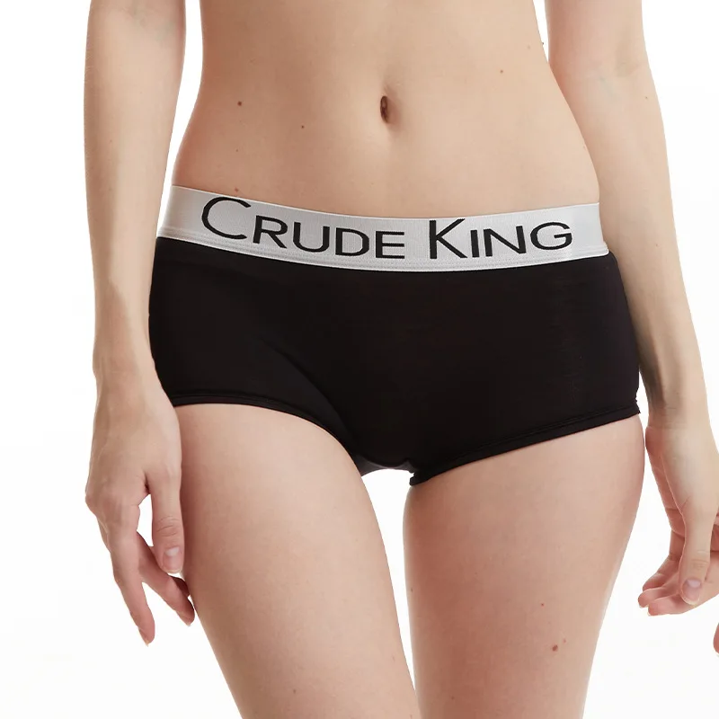 Comfortable Lady Boxer Shorts Wide Belt Letter Print Boyshort Sexy Panties Wrap Buttocks Underpants Seamless Women\'s Underwear