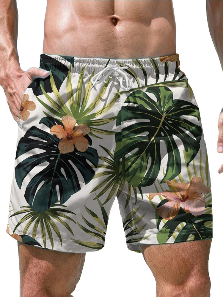 Hawaiian beach holiday style men's fashion loose quick-drying 3D printed beach pants popular all-match men's shorts