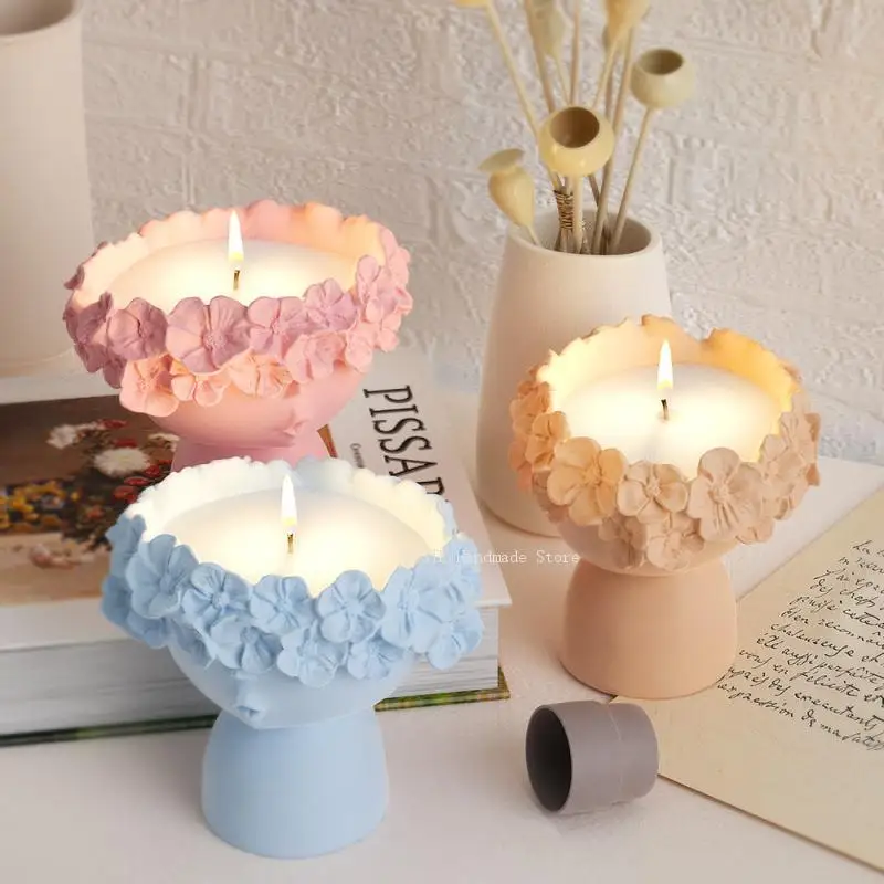 Girl Concrete Vase Silicone Mold Diy Candle Jar Mold Flower Pot Plaster Epoxy Resin Molds Home Decor