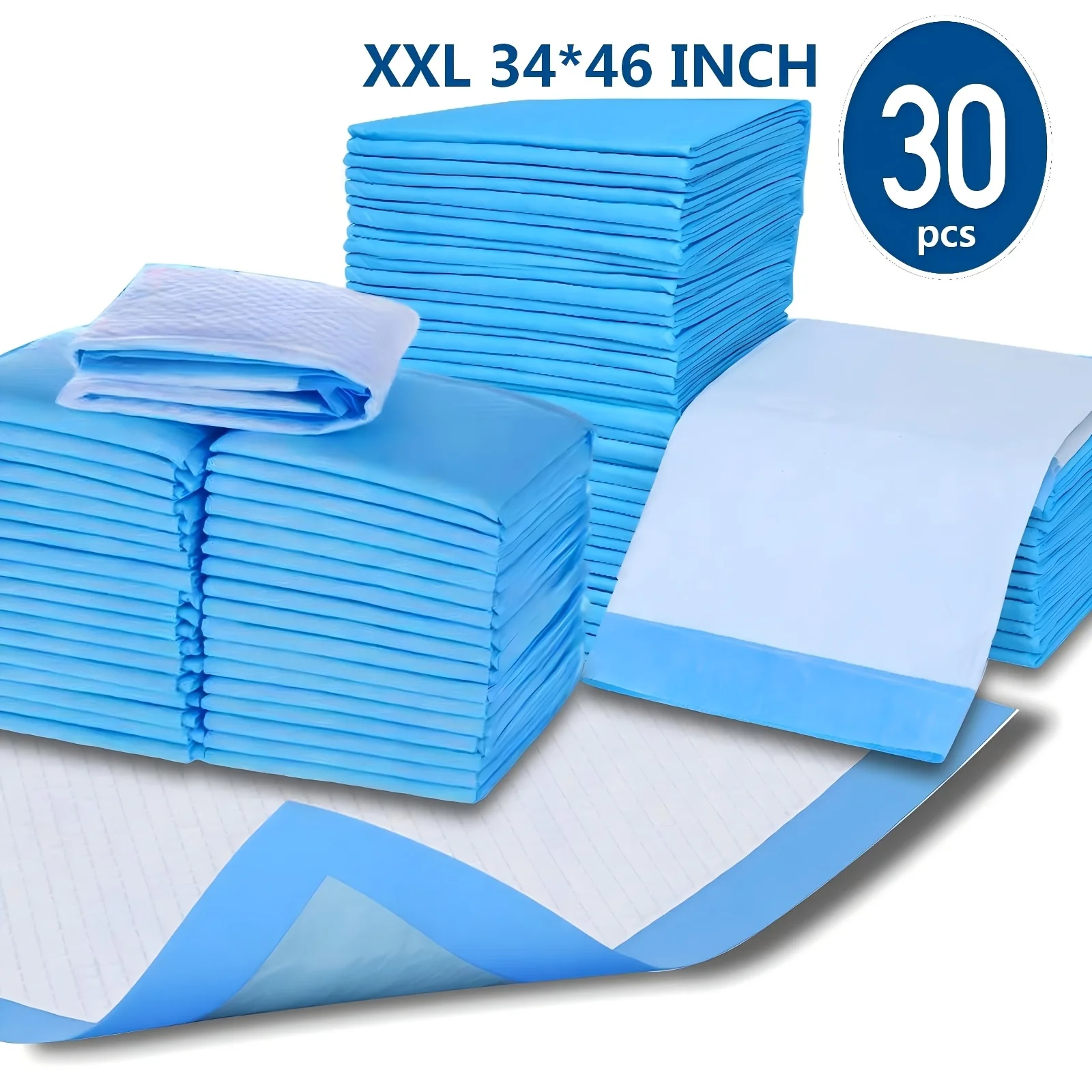 

[Super Absorbent Leak-Proof] Premium Dog Training Pads, Extra Large (34"X46") - Super Absorbent & 6-Layer Leak-Proof Design | 30/90/120 Count Options