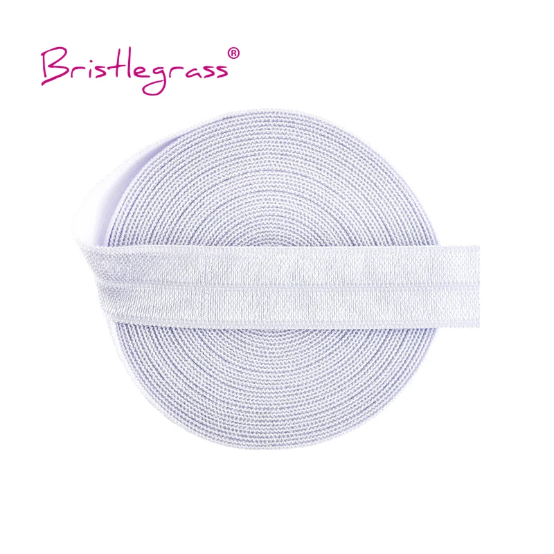 BRISTLEGRASS 2 5 10 Yard 5/8" 15mm Solid Color Shiny FOE Fold Over Elastic Spandex Band Hair Tie Headband Dress Sewing Lace Trim image 3