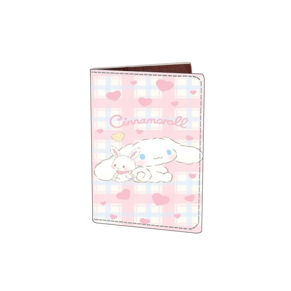 New Sanrio Passport Cover Hello Kitty Melody Kulomi Cartoons Print PU Protective Case Portable ID Travel Credential Card Holder