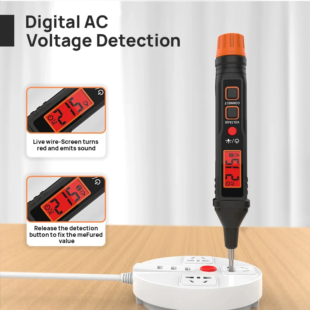 Electric Pen Voltage Detector NCV Voltage Indicator AC 12-300V Backlight Flashlight Sensitivity AC Voltage Electrician Tester