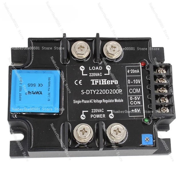 200A Single Phase SCR Thyristor Power Controller Regulator SSR 4-20mA 0-10V S-DTY AC Voltage Regulator Module