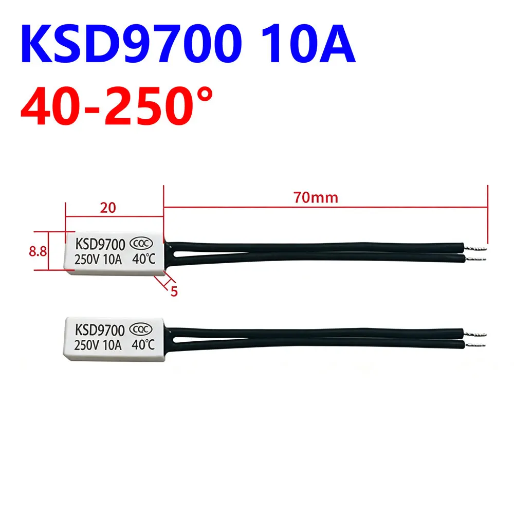KSD9700 10A 250V 40-250 ° 95C 85C 150C Ceramic Temperature Control Switch Thermal Protector Thermostat Normal Close/Open NC/NO