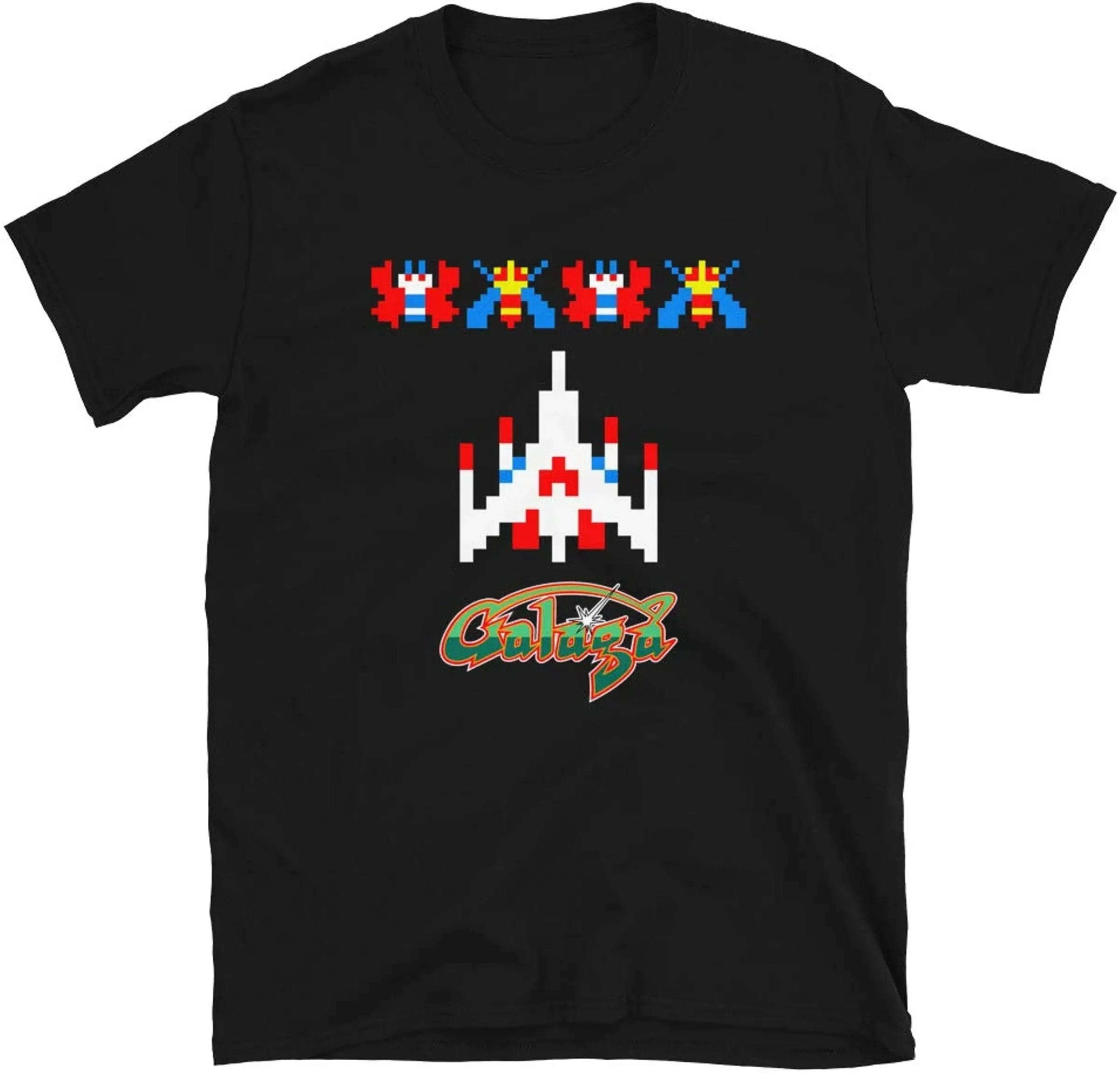 Cool Arcade Galaga Video Game Retro Vintage 80s Invader Space Gaming Alien t shirt for men 100% Cotton Gift Idea Clothes