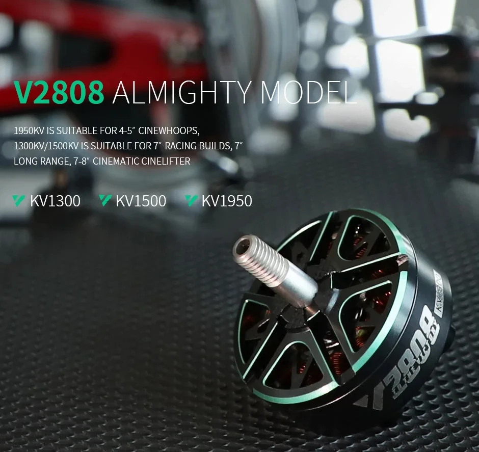 T-Motor VELOX V2808 Brushless Motor 1300kv 1500kv 4mm Shaft for 4-5 Inch RC FPV Racing Cinewhoop Cinelifter Drones view 2