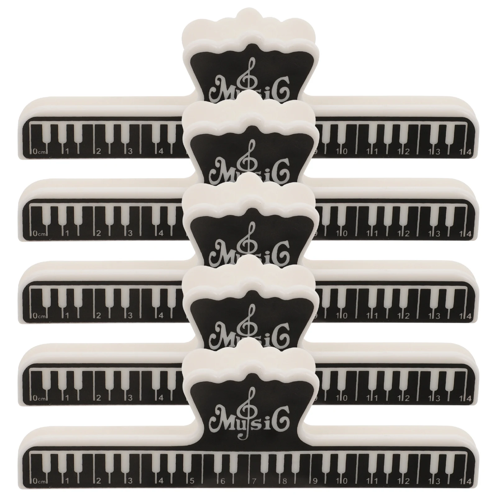

5 Pcs Musical Score Clip Book Page Holder Folder Note Double-sided Instrument Black
