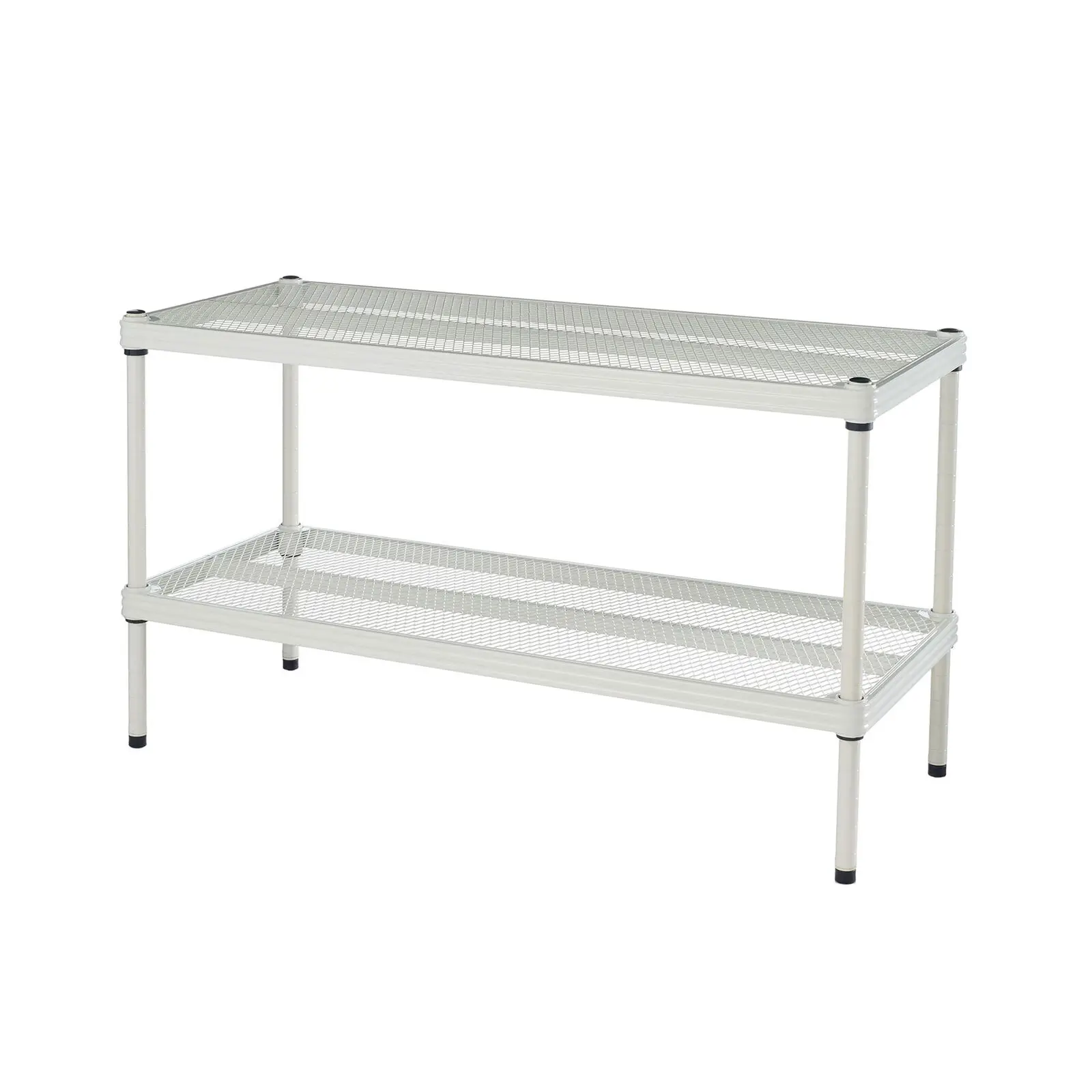 2 story full size metal storage rack unit rack White