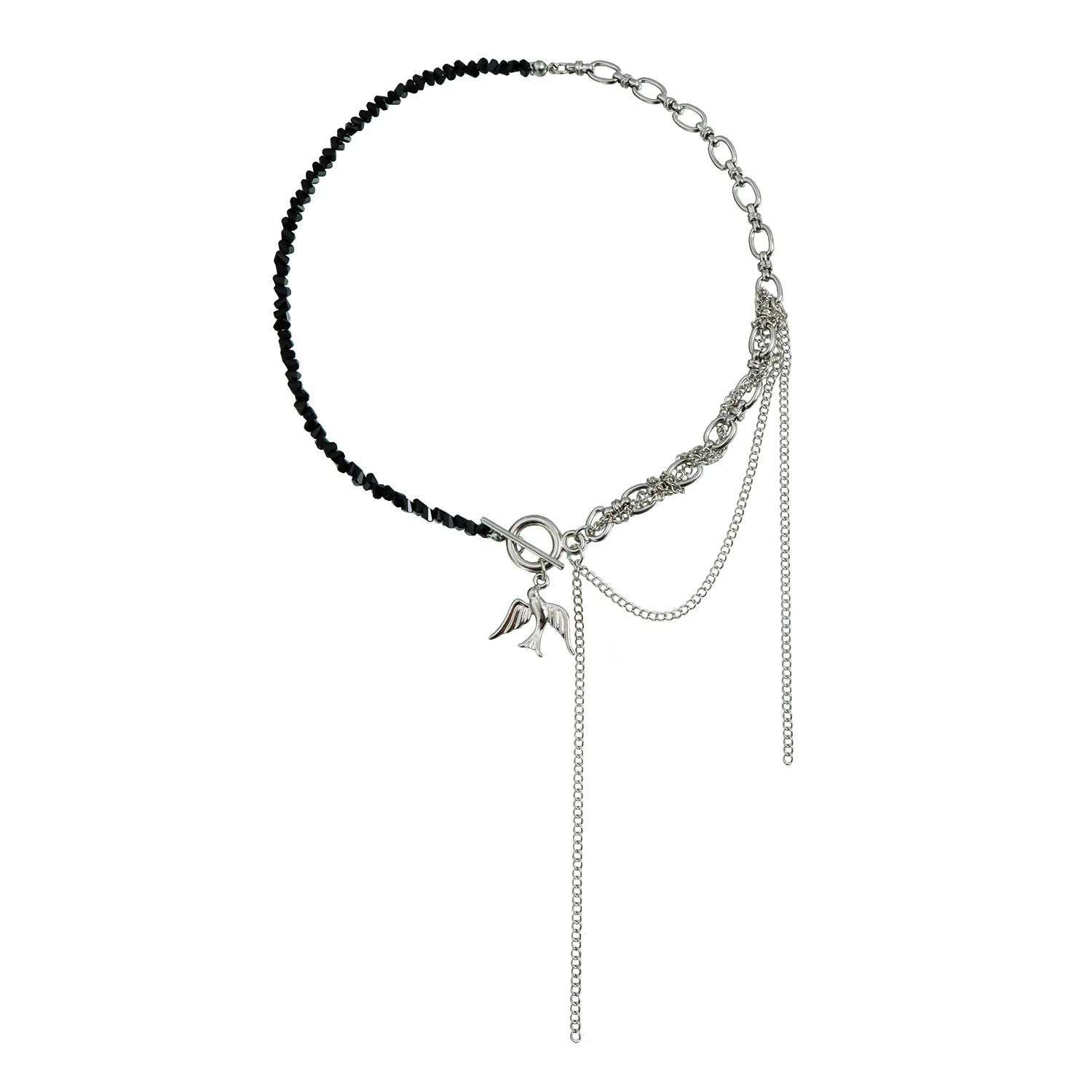 New Fashionable Trendy and Personalized Accessories Birds in Fine Chains Entwined with Crystal Patchwork Wind Necklace
