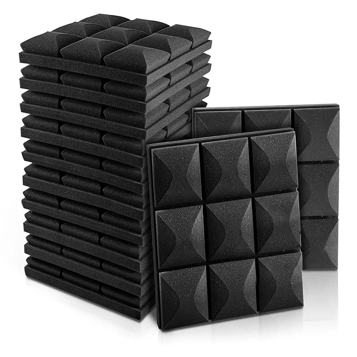 

12Pcs Acoustic Foam Panels, Soundproofing Insulation Foam, 30x30cm, No Adhesive