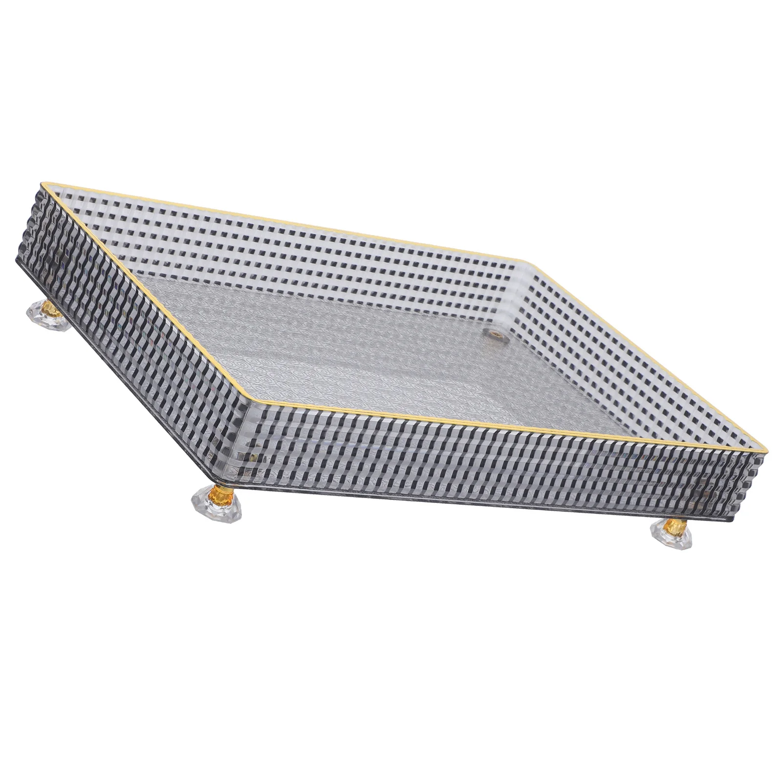 

Storage Tray Gold Rim Candy Container For Dried Fruit Snacks Serving Dessert Table Decorative Plate Home Supplies