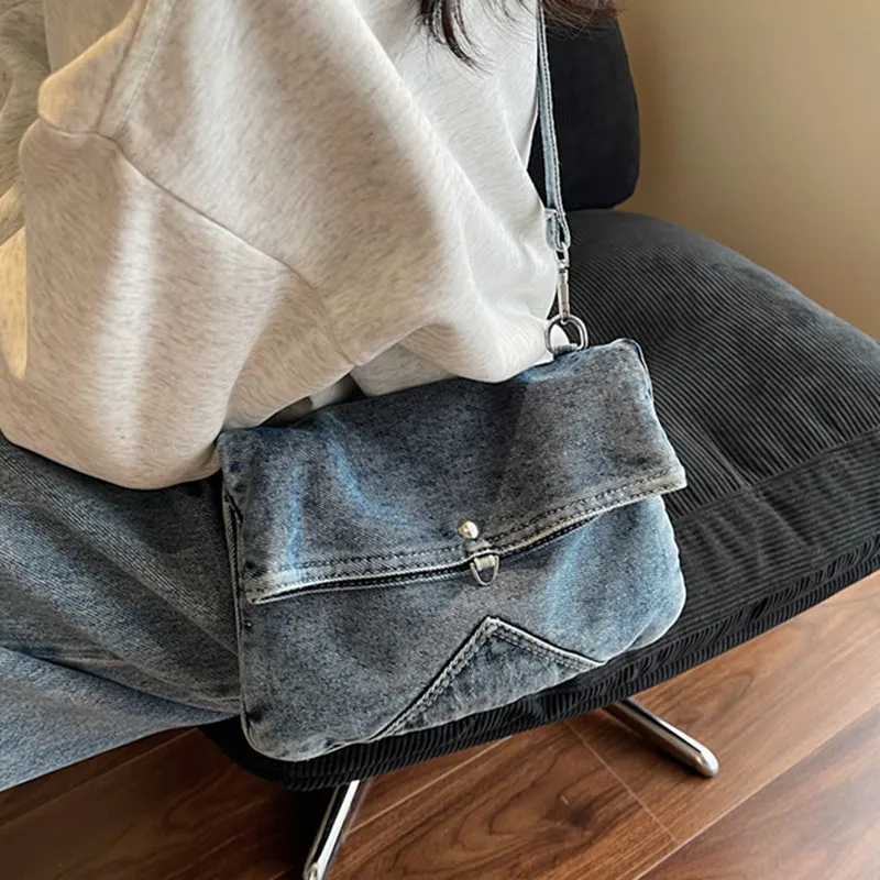 

Luxury Denim Cotton Shoulder Crossbody Bag Purses Fashion Designer Handbag Ladies Tote Bags Brand Women Sac Female Day Clutches