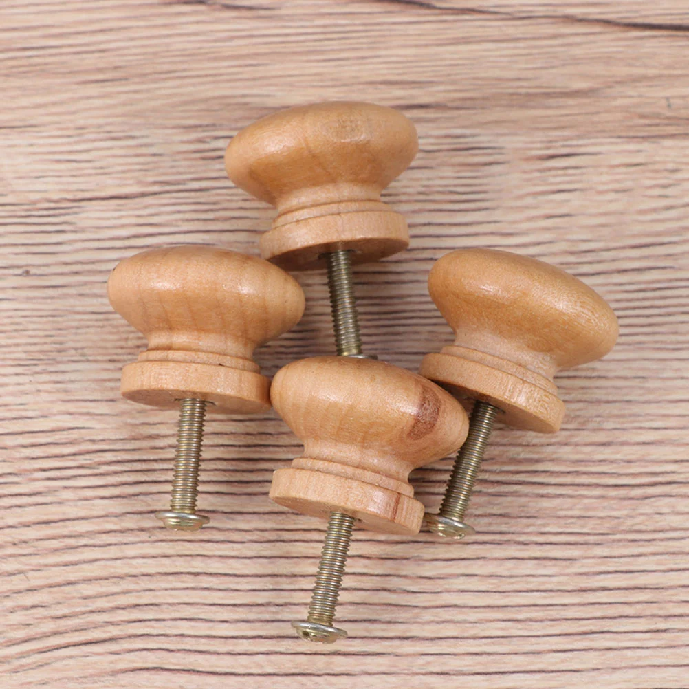 15 Pcs Small Style Knobs Wooden Door Supplies Drawer Handles Bamboo Cabinet Furniture