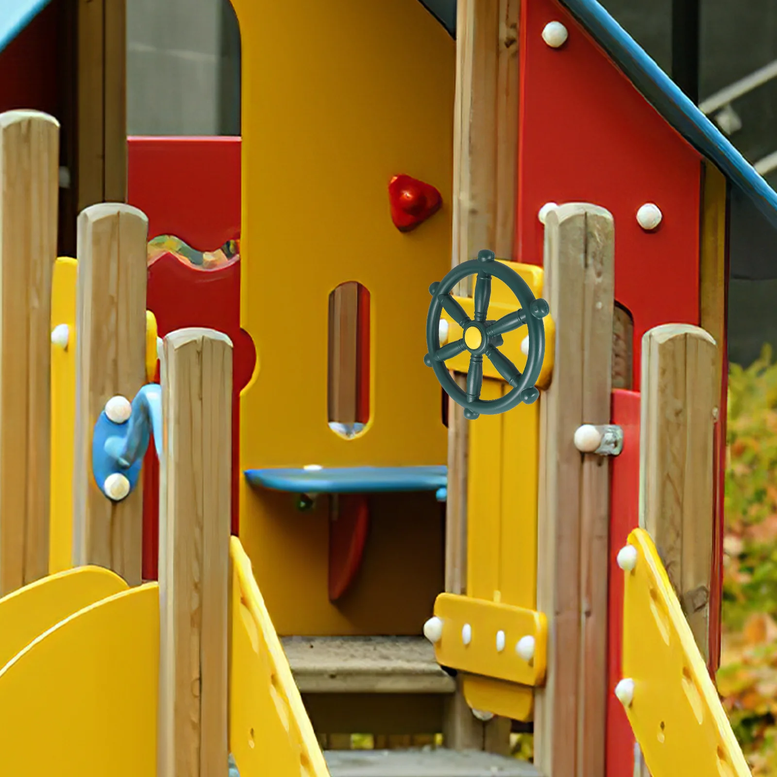 Pirate Ship Steering Wheel Compact Durable Playground Swing Attachment Part Backyard Outdoor Play Set Pirate Ship Steering Wheel