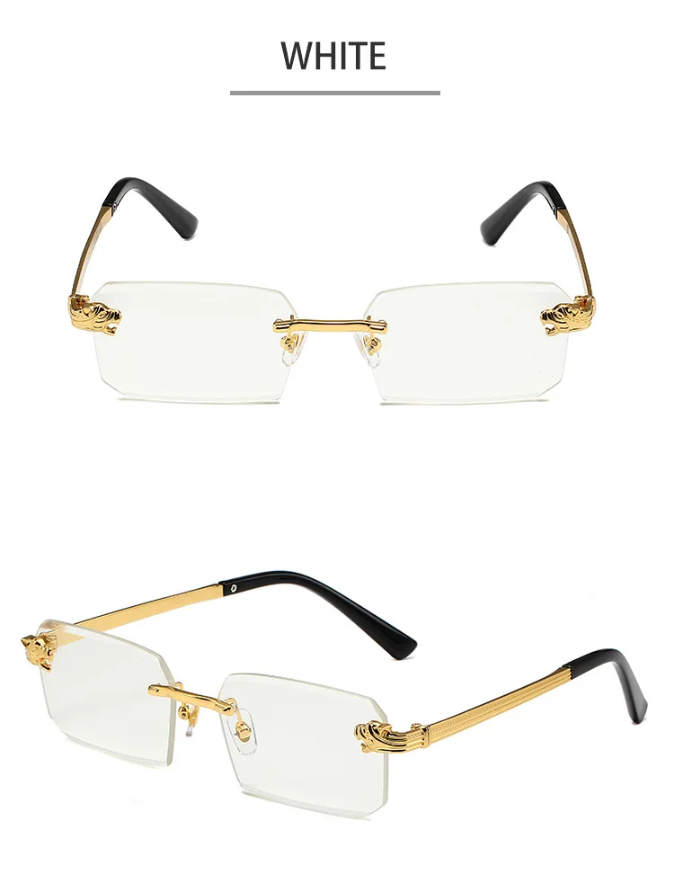 Damen Metallrahmenlose Sonnenbrille Hochwertige Luxusmarke Klassische Casual Sonnenbrille Unisex Outdoor Sport Rechteckige Schattierung Herren – Detail 17