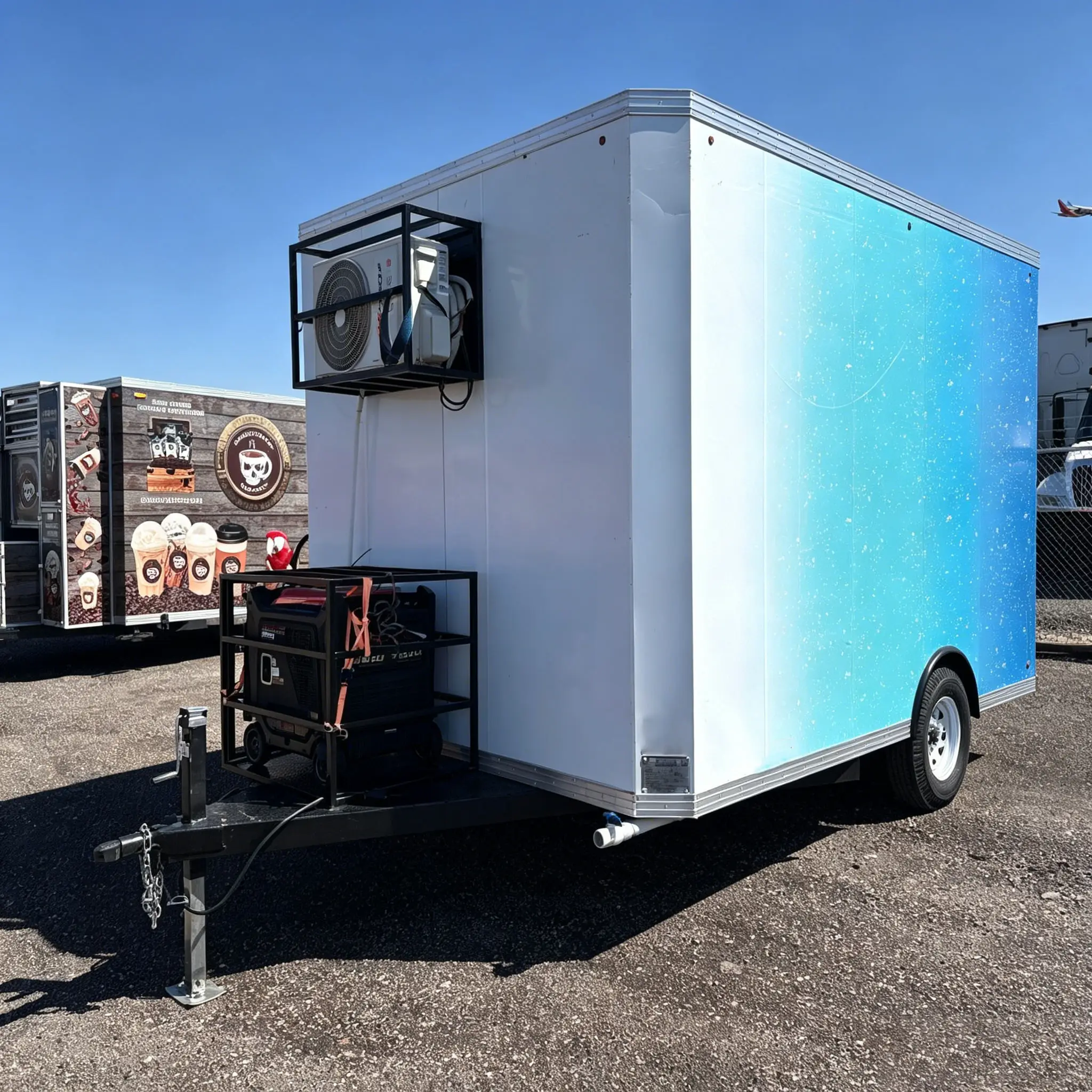 Small Food Trailer with Full Kitchen Equipment, Compact Mobile Food Truck for Street Food, Snacks and Fast Food Business
