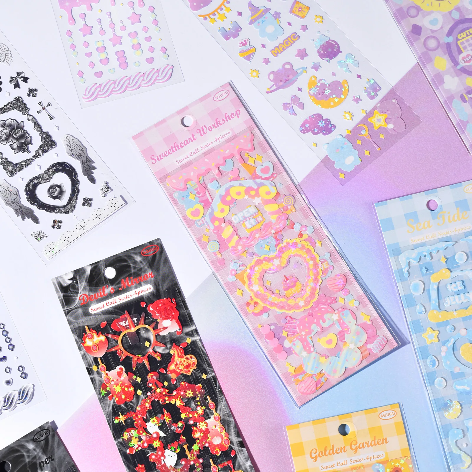 

4 листа, блестящие милые декоративные наклейки для скрапбукинга