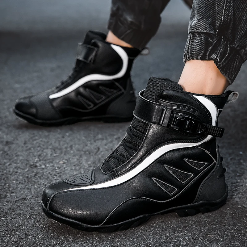 

Motorcycle protective boots unisex four seasons fashionable off-road high top riding shoes travel equipment casual cycling boots