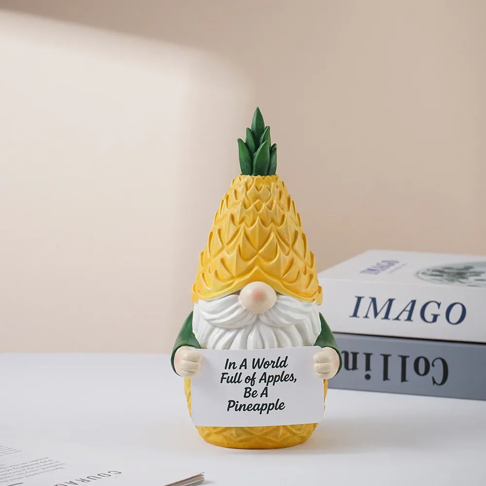 Pineapple Goblin Business Card Holder Creative Decorative Ornament Home Resin Crafts Holiday Gifts Living Room Decoration