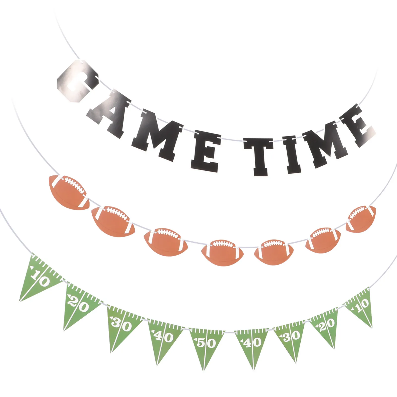 3Pcs American Football Bunting Banner Set Football Themed Birthday Party Decorations Sports Theme Celebration Supplies Wall