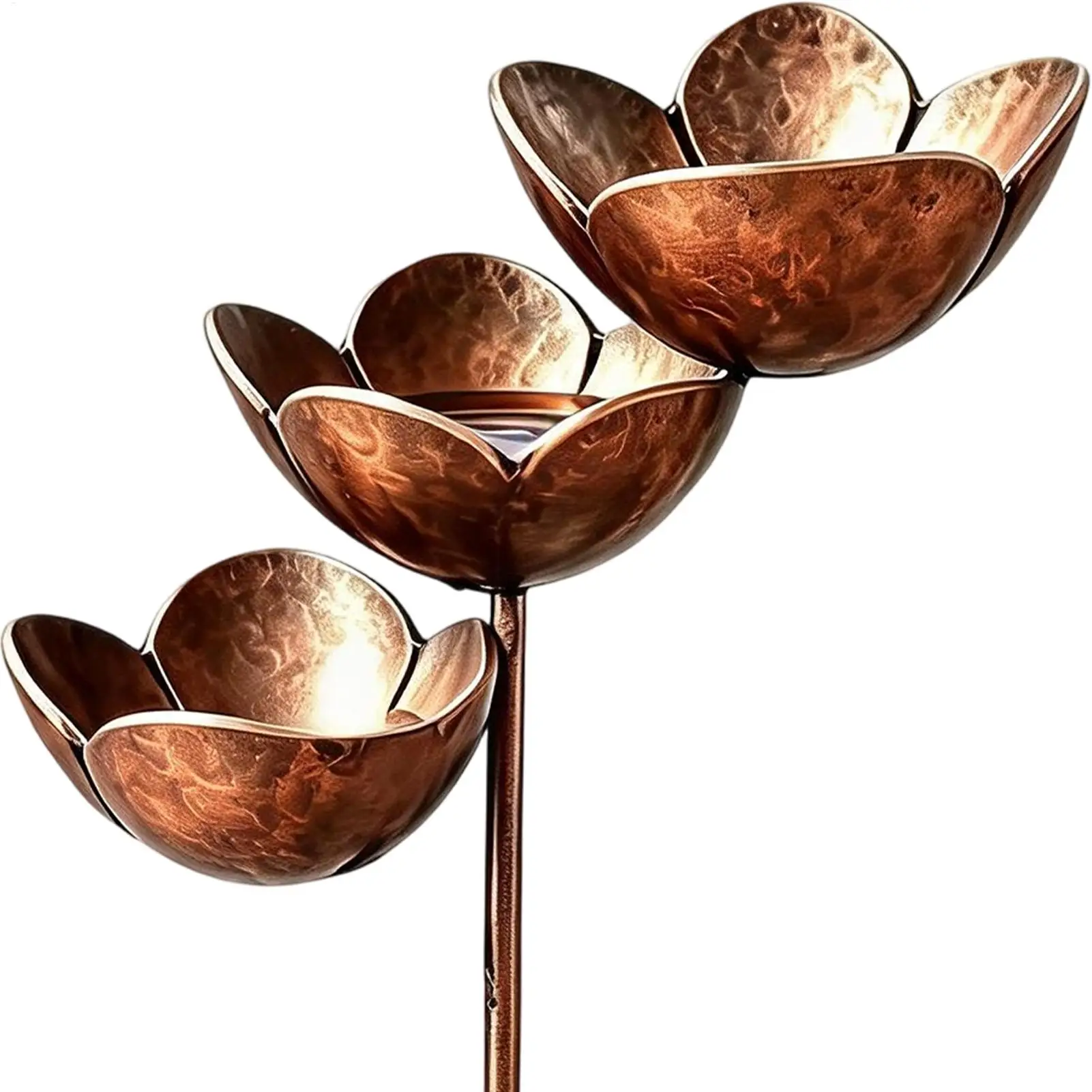 Rain Catcher Garden Stake For Birds 3-Layer Flower Bee Drinking Bowl Bee Watering Station For Gardeners Homeowners Animal Lovers - view 5