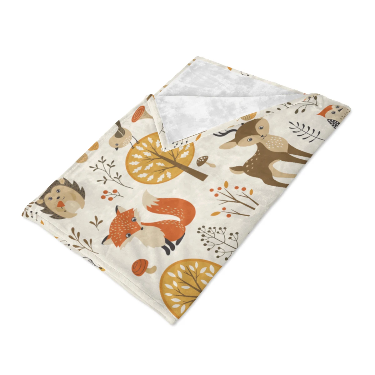 بطانية حيوانات غابة من الفانيلا على الوجهين ، طباعة رقمية ثعلب لطيف ، أريكة ، غطاء تكييف الهواء ، بطانية تخييم ، 1 روض #6