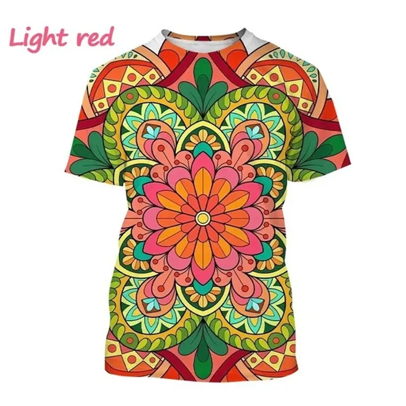 Men's Women's Fashion New Kaleidoscope Pattern 3D Graphic T Shirts O Neck Short-sleeved Casual Top Art All Over Print T Shirt