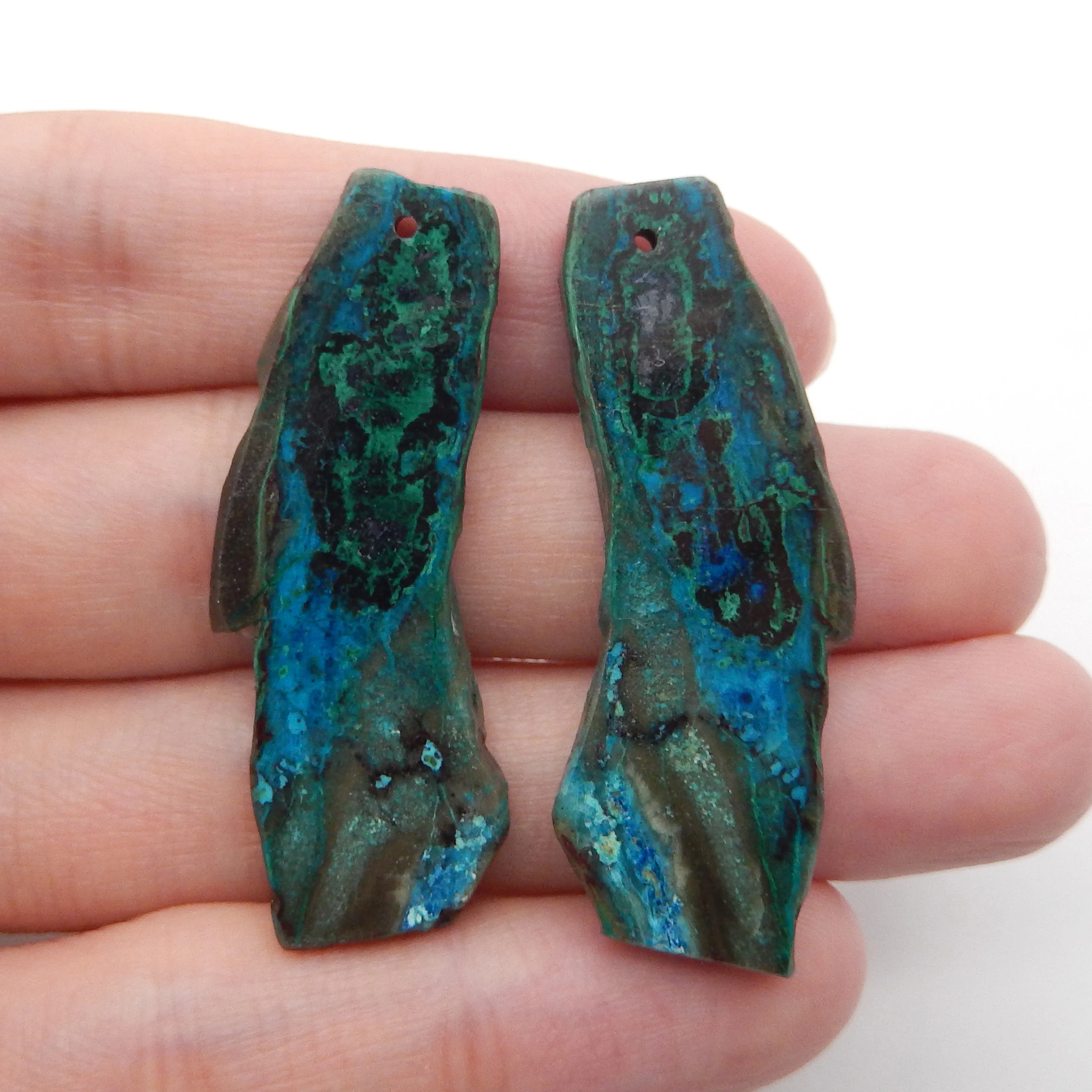 Natural Chrysocolla Freedom Shape Earrings Beads For Jewelry Making , Fashion DIY Earring Semiprecious Stone Jewelry Earring