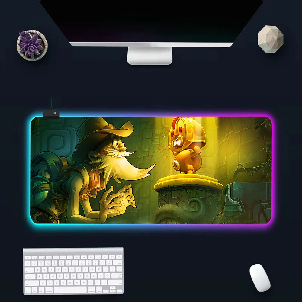 Imagem -04 - D-dofus-rgb pc Gamer Teclado Mouse Pad Led Brilhante Mouse Mats Borracha Gaming Computador Mausepad