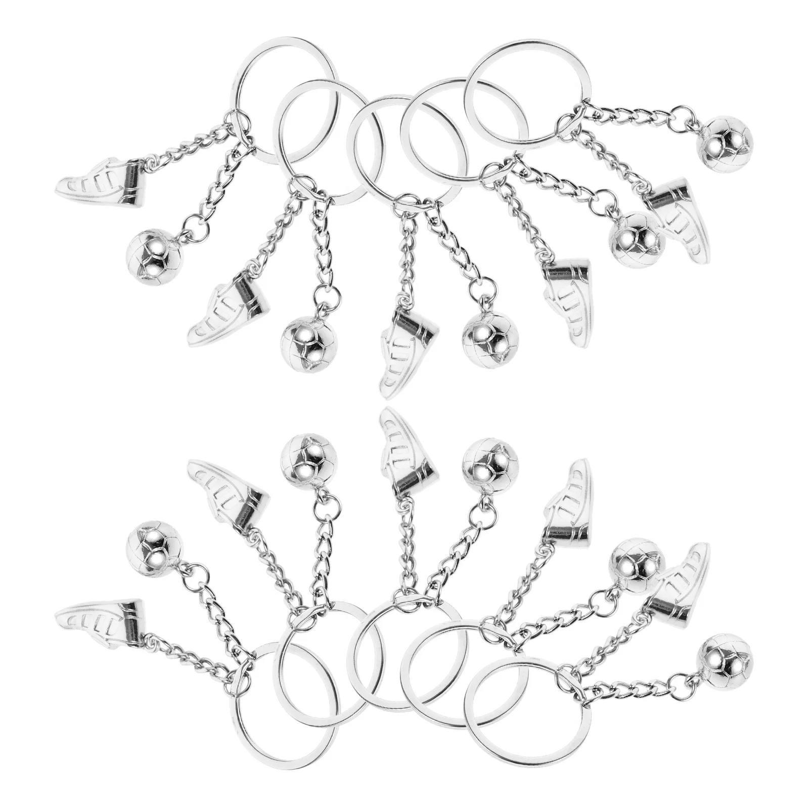 

8 Pcs Football Keychain Sound and Light Beverage Machine Keyring Hanging Rings Holder Backpack Shoes Child