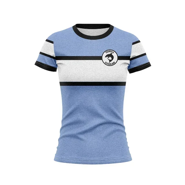 Cronulla-Sutherland Sharks thuis/uit/retro rugbyshirt voor dames aanpassen