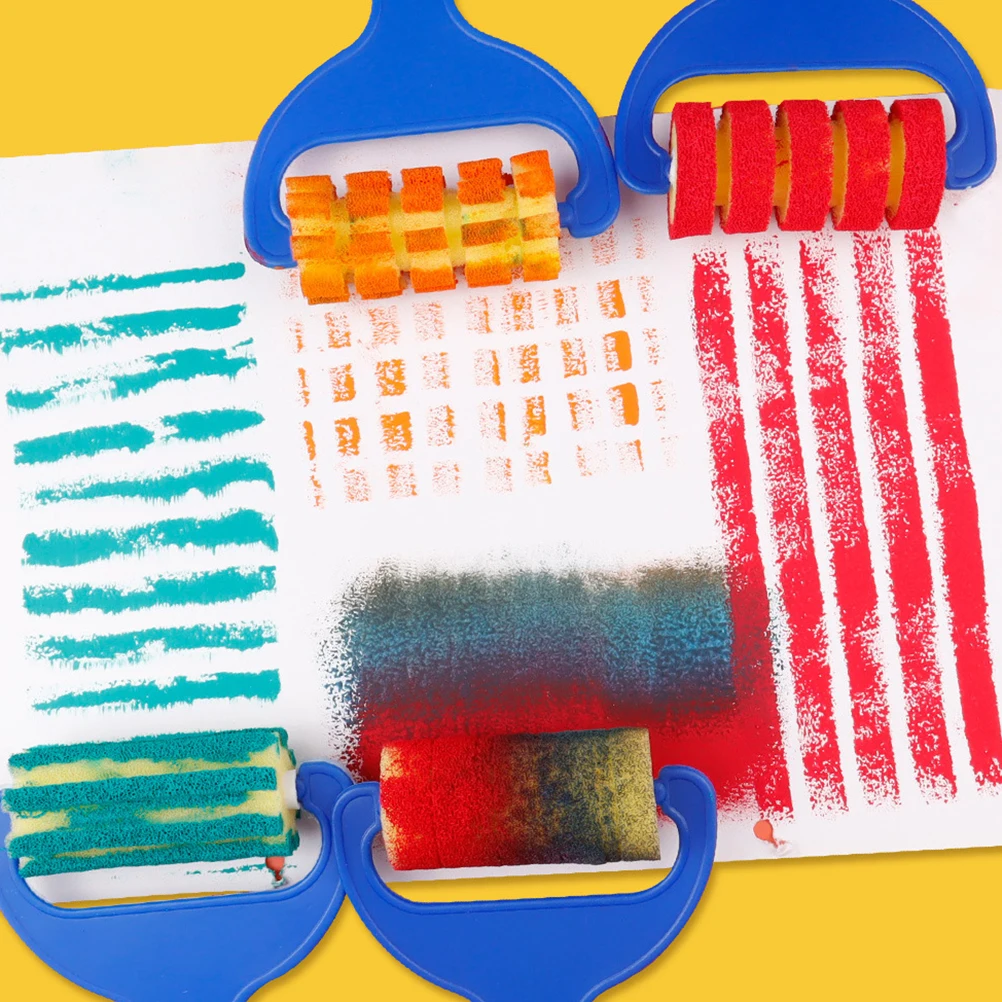 

2 Sets Sponge Roller DIY Painting Tools Kids Art Supplies Lightweight Ergonomic H for Preschool Kindergarten Beginners