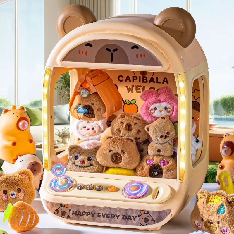 DIY Doll Machine Kids Coin Operated Play Game Mini Claw Catch Toy Crane Machines Music Doll Children Xmas Gifts Toys