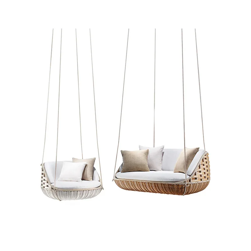 

Outdoor rattan hammock swing garden balcony double rocking chair homestay rattan chair hammock cradle bird's nest sofa round bed