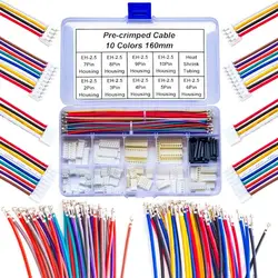 EH 2.54 Female Connectors and 22AWG  Cables, JST-EH EH 2.54mm Connector Kit,EH-2.54 2/3/4/5/6/7/8/9/10Pin Housing (YO-EH2.54)