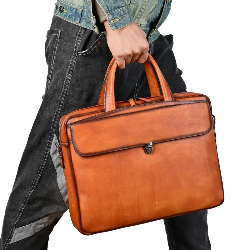 Stylish Men's Briefcase with Multiple Compartments