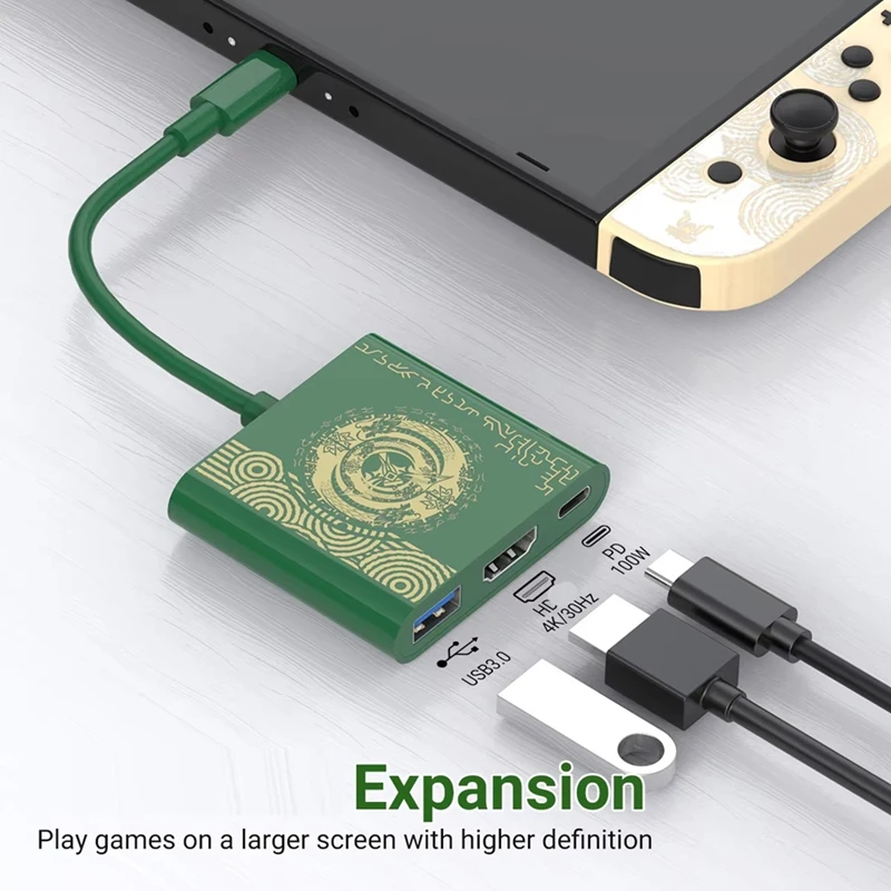 4K HDTV USB 3.0 منفذ و USB C شحن قاعدة السفر 100 واط PD شحن لنينتندو سويتش/نينتندو سويتش OLED نموذج
