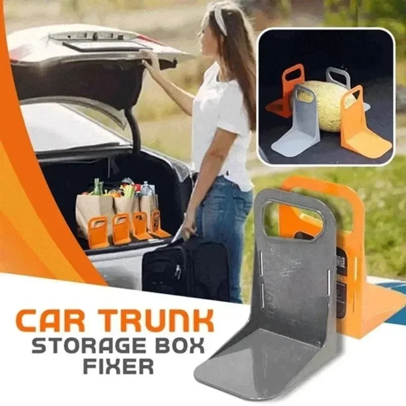 2pc Car Back Auto Trunk Fixed Rack Holder Stand Shake-proof Organizer Fence Storage Holder Adjustable Distance Storage Box Fixer