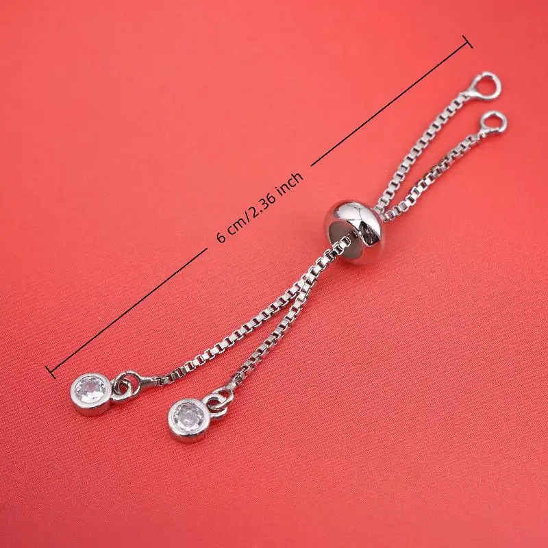 Chaîne à glissière réglable avec perles en caoutchouc, connecteurs DIY, pendentifs, bracelets, matériel de fabrication de bijoux