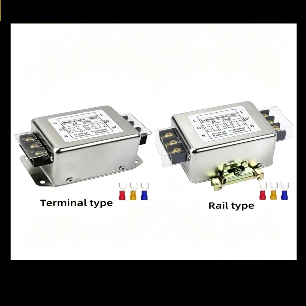 Single-phase two-stage AC power filter CW4L2-20A-SR 3A6A10A20A30A terminal rail power filter module circuit purification EMI int